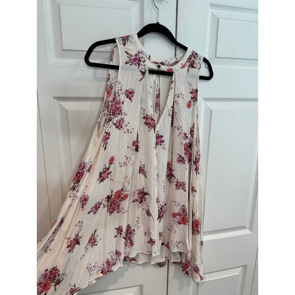 Free People Tree Swing Tunic Dress Cream Floral Boho Oversized Small - Picture 4 of 8